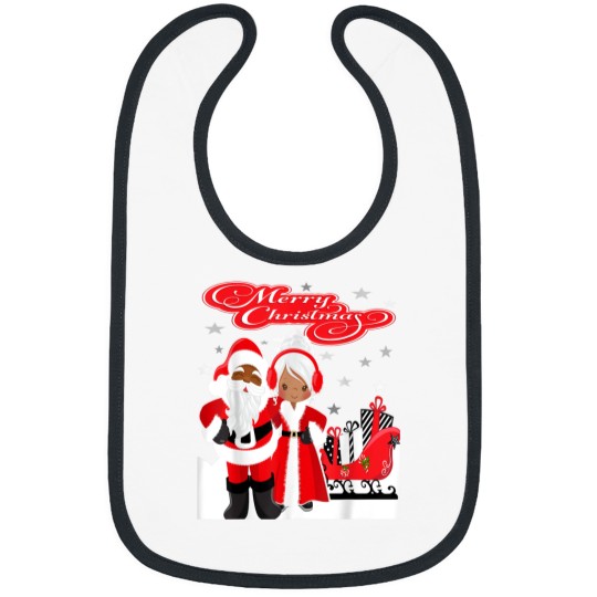 Discover Merry Christmas Santa Claus Mrs Claus African American Bibs