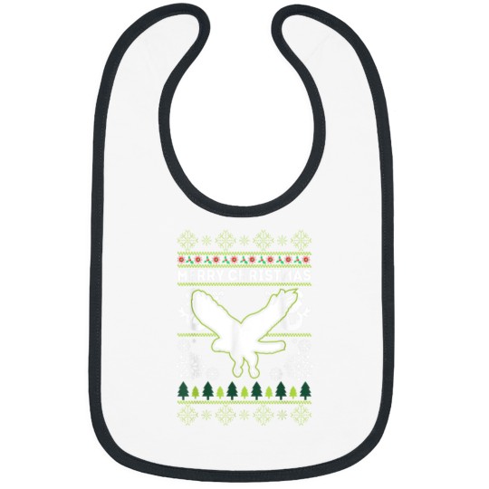 Discover Merry Christmas Red Tailed Hawk Ugly Xmas Bibs