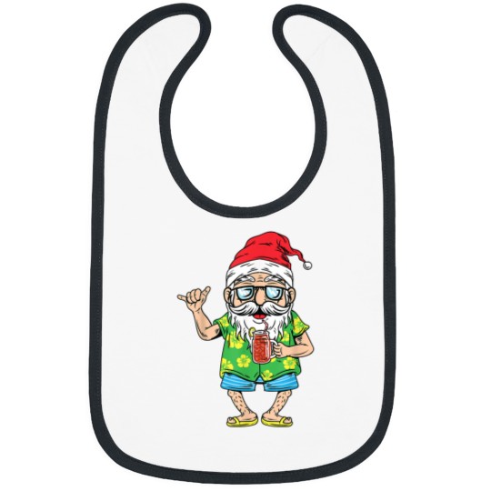 Discover Christmas In July Santa Matching Hawaiian Beach Summer 2022 Bibs