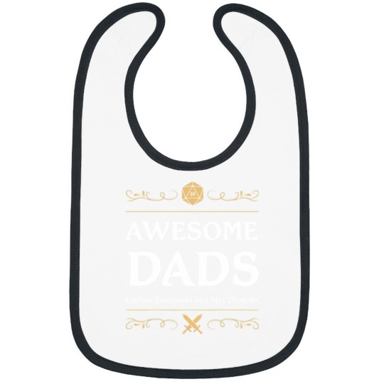 Discover Awesome Dads Explore Dungeons and Slay Dragons Bibs