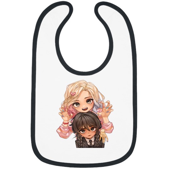 Discover Wednesday Addams - Jenna Ortega and Emma Myers Bibs