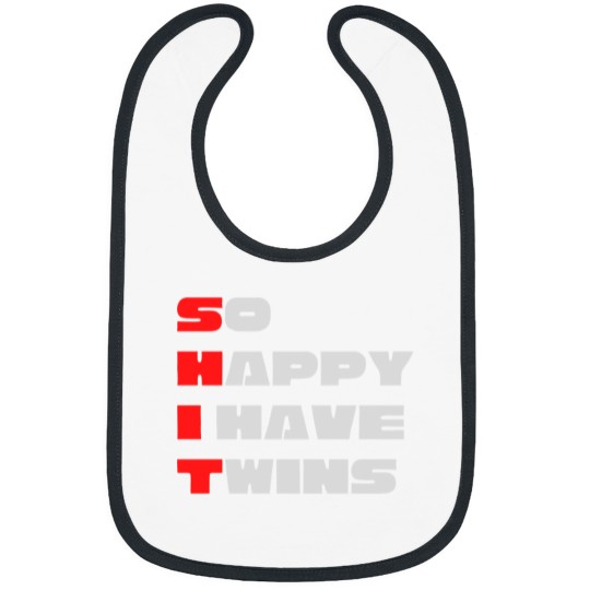 Discover So Happy I have twins Bold Typography Bibs