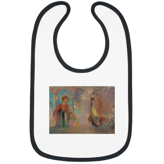 Discover Woman With Flowers by Odilon Redon Long Bibs