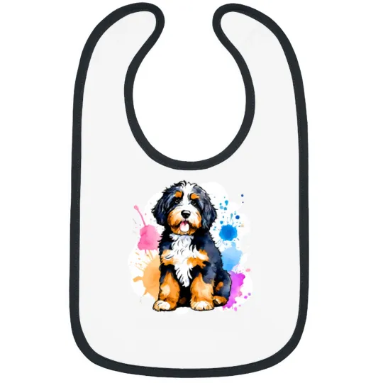 Discover Bernedoodle Art Bernedoodle Puppy Watercolor Art Bibs