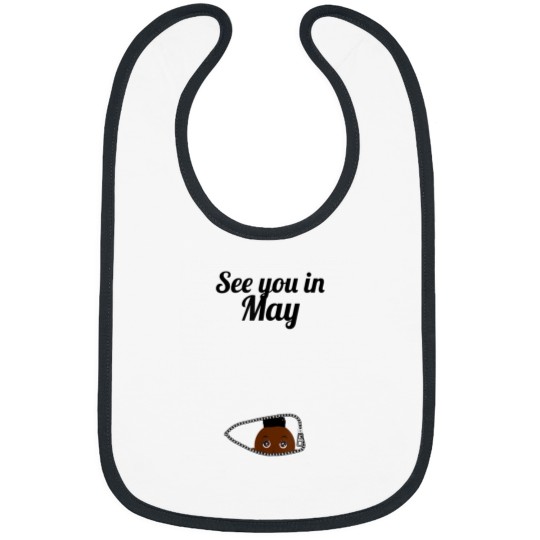 Discover See you in May Cute Peeking Black Baby Mom Gift Bibs