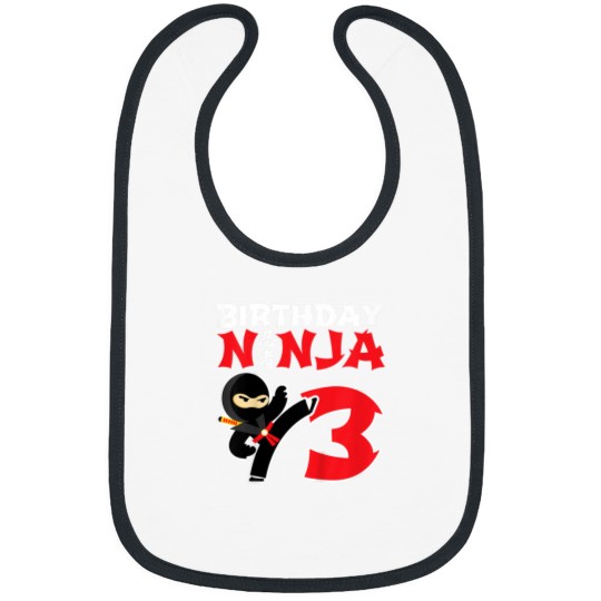 Discover Kids Birthday Ninja Shirt 3 Year Old Ninja Birthday Party Theme Bibs