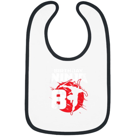 Discover Kids Birthday Ninja 8th Birthday Little Ninja Is 8 Year Old Boys Bibs