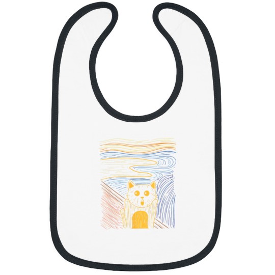 Discover The Scream Funny Art Painting Cat Edvard Munchs Parody 7022 Bibs