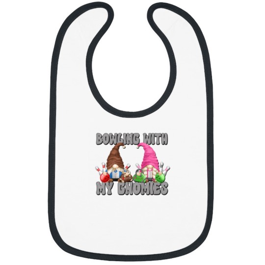 Discover Kids Bowling With My Gnomies Funny Saying Gnome Graphic Tee 6277 Bibs