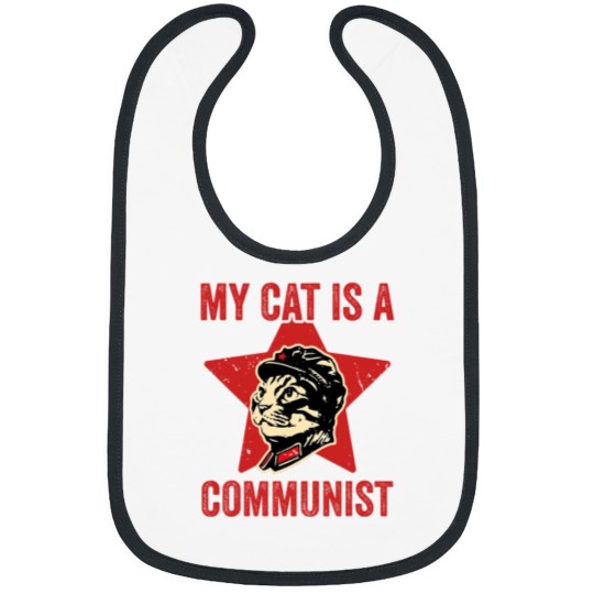 Discover My Cat Is A Communist Vintage Funny Cat Lover Sayi Bibs