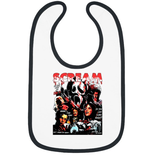 Discover Limited Vintage Scream Movie Bibs, Scream Halloween Bibs, Gift For Woman and Man Unisex Bibs