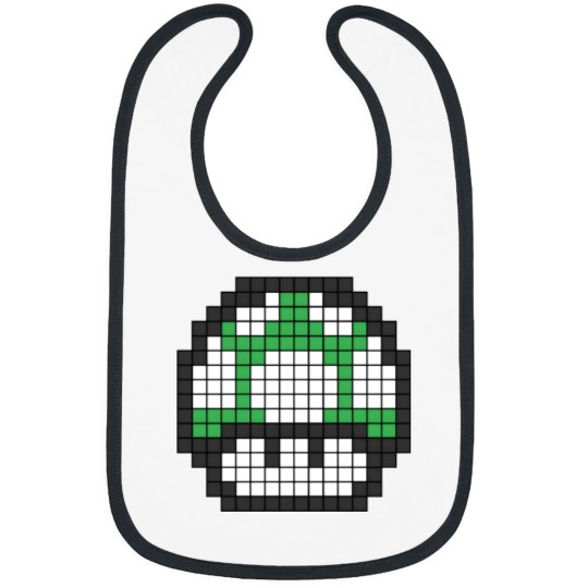 Discover 8Bit - Green Mushroom 1Up Bibs
