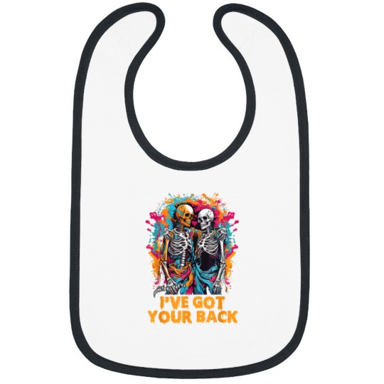Discover Ive Got Your Back Funny Halloween Skeletons Skull Men Women 5919 Bibs