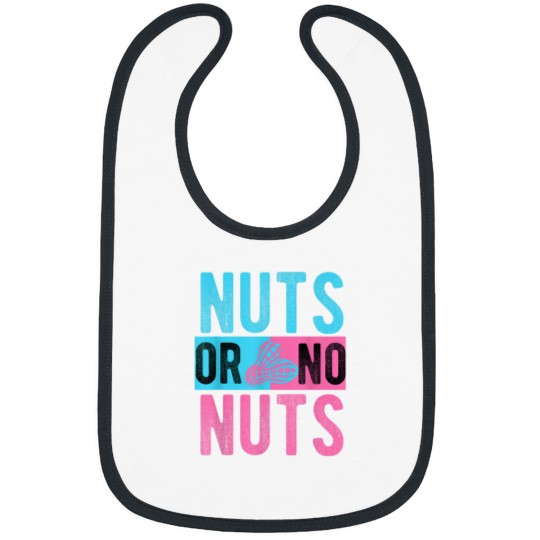 Discover nuts or no nuts gender reveal shirt gift for baby shower Bibs