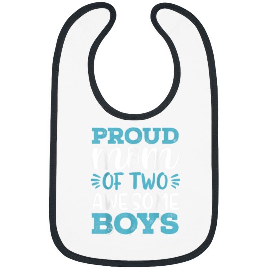 Discover Boy Mom Shirt For Women Proud Mom Of 2 Awesome Boys Bibs
