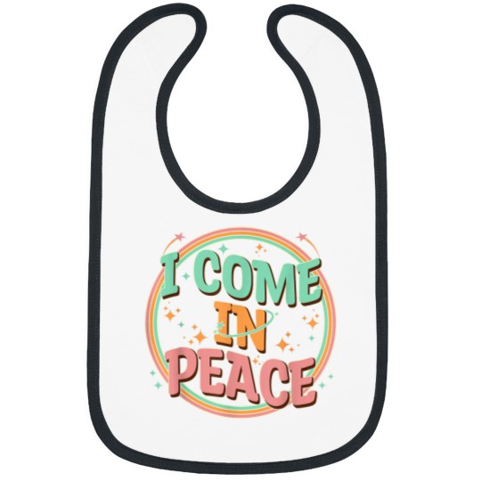 Discover I COME IN PEACE IM PEACE Funny Couples Matching Groovy 4098 Bibs