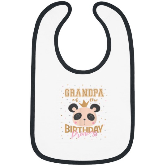 Discover Grandpa Of The Birthday Princess Girl Panda Bear Party Bibs