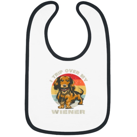 Discover I Trip Over My Wiener Cute Dachshund Dog Funny Wiener Dog Bibs
