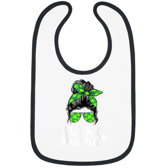 Discover Lucky Mama Messy Bun St Patricks Day for Women 6923 Bibs
