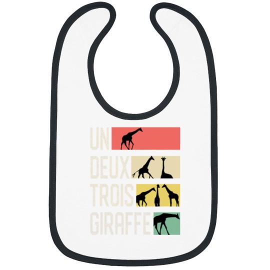 Discover Un Deux Troix Giraffe French Animal Bibs