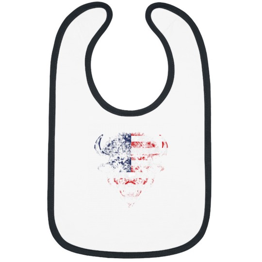 Discover American Buffalo Bison Flag Bibs