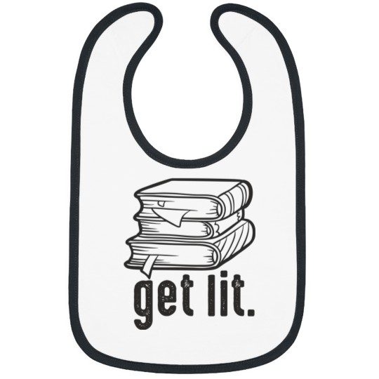 Discover Get Lit if you love reading books funny book lover present bookworm humor Bibs