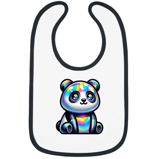 Discover Holographic Rainbow Panda Bibs