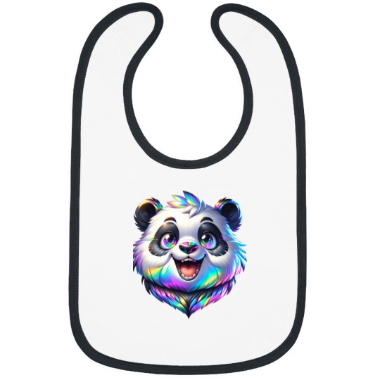 Discover Holographic Rainbow Fur PandaActive Bibs