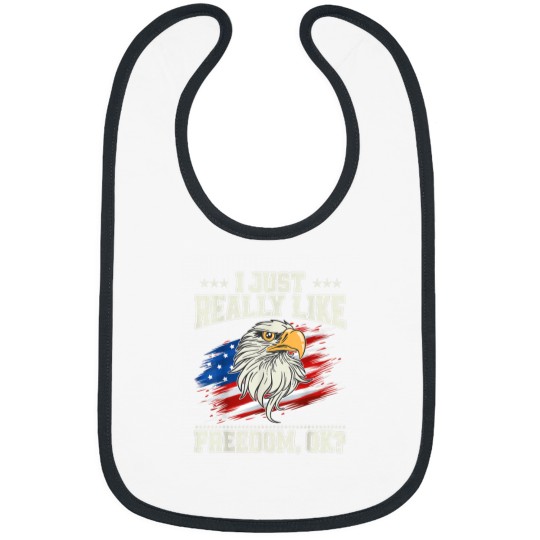 Discover American Patriotic Eagle 4th of July USA Flag Men Women Bibs