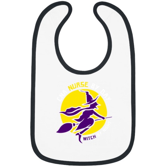 Discover Funny CNA by day Witch by night s Gift Premium Bibs