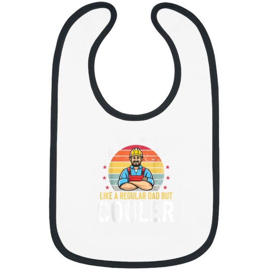 Discover Construction Worker Dad Much Cooler Funny Father Mens Gift Bibs