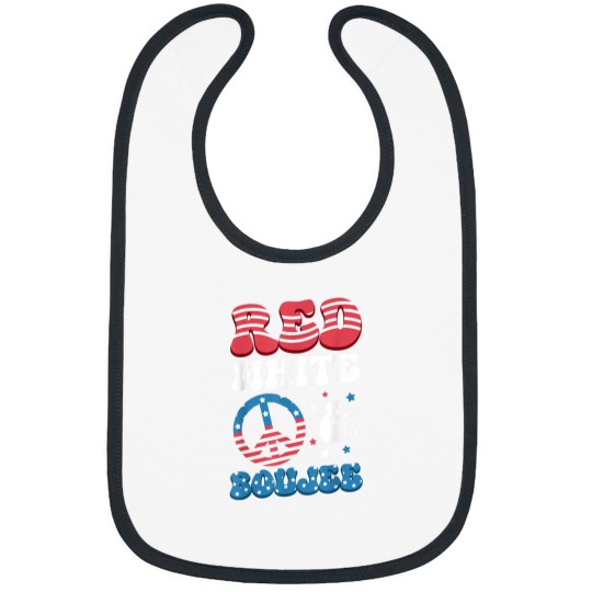 Discover Red White Boujee 4th of July For Women Girls Sassy Bougie Bibs
