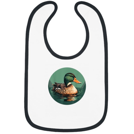 Discover Cool looking Mallard Duck for Bird and Animals watching Fans Bibs