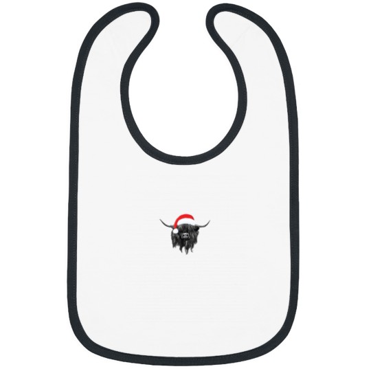 Discover Scottish Highland Cow Christmas Santa Hat Bibs