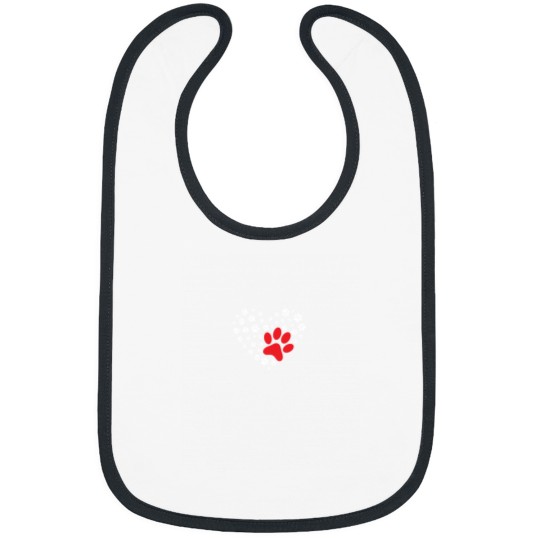 Discover Dog Paw Heart Dog Lover Puppy Owner Bibs
