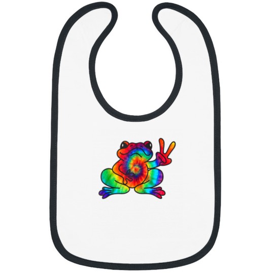 Discover Cool Peace Frog Tie Dye Design For Boys And Girls 9584 Bibs