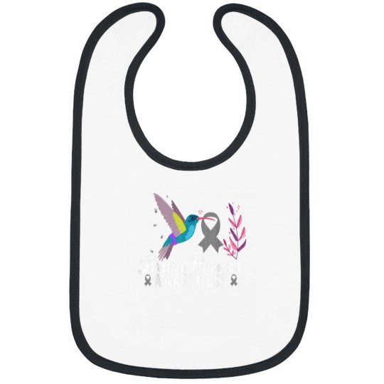 Discover Brain Tumor Awareness Hummingbird Brain Cancer Graphic Bibs