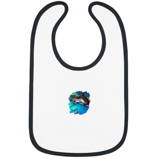 Discover Cool Shark Playing Pool Billiards in Lounge Funny Sharks Bibs