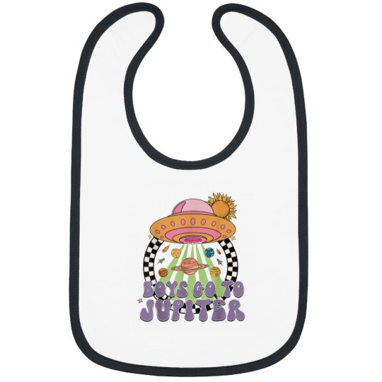 Discover Boys Go To Jupiter Funny Alien UFO Solar System Spaceship Bibs