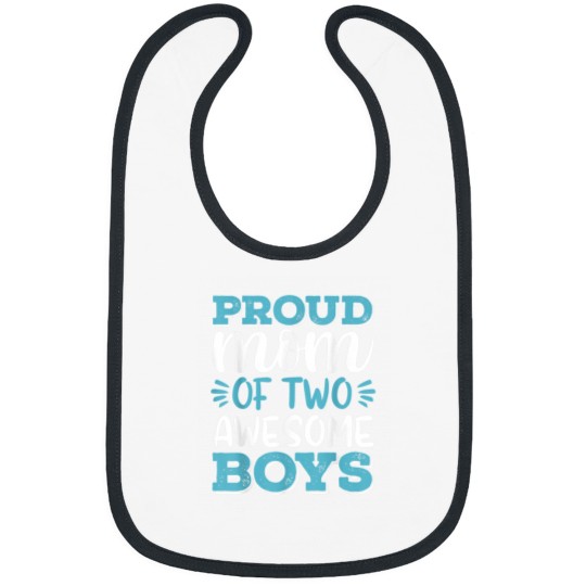 Discover Boy Mom Shirt For Women Proud Mom Of 2 Awesome Boys Bibs