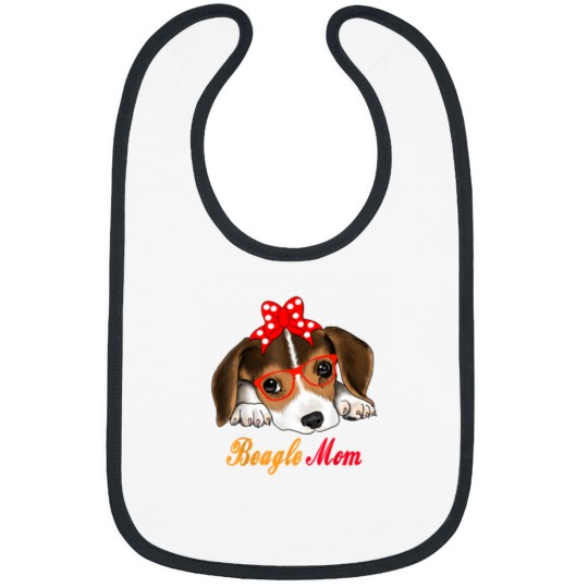 Discover Dog Lover Gifts Bow Tie Glasses Funny Cute Beagle Mom Bibs