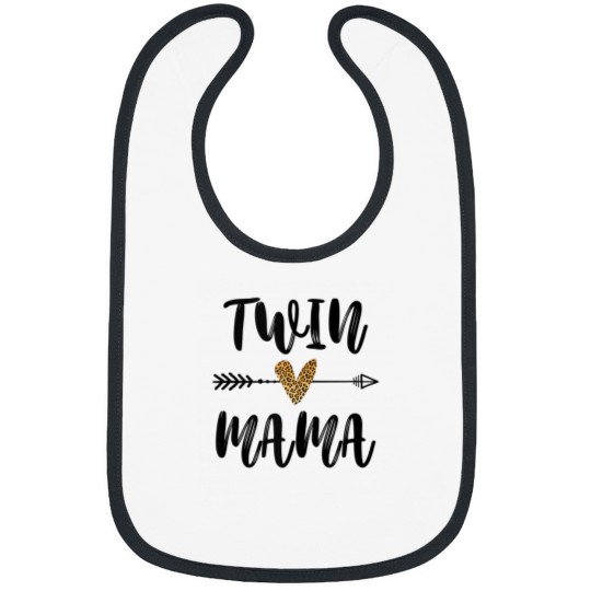 Discover Twin Mama Mothers Day Funny Leopard New Mom Of Twins Bibs