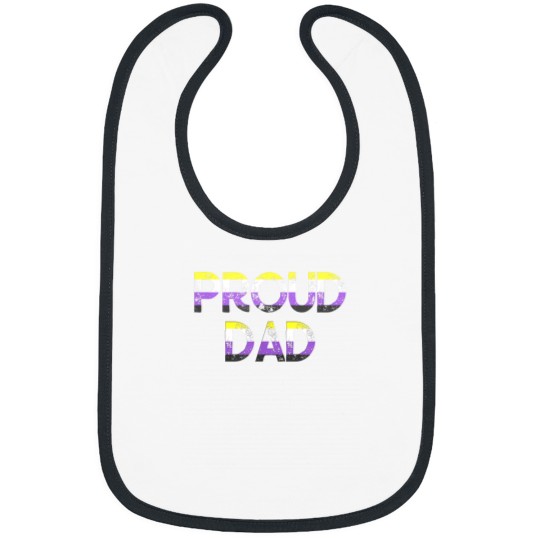 Discover Proud Dad Nonbinary Pride Flag LGBT Fathers Day Shirt 3765 Bibs