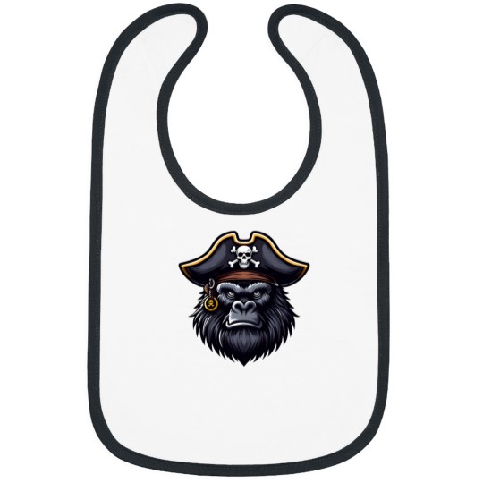 Discover Majestic Gorilla Face Pirate Look Bibs