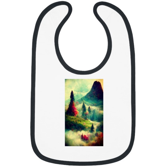 Discover Fantasy Mountain Scene Bibs