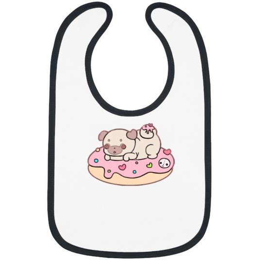 Discover Pug Pug on a donut Bibs