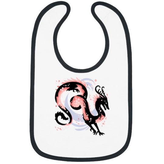 Discover Cherry Blossom Dragon Drawing T-Shirt 2 Bibs