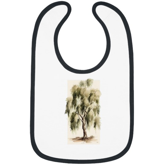 Discover Graceful Willow Tree Watercolor Art for s and s Active Bibs