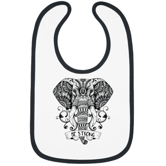 Discover Elephant Mandala Pattern Be Strong Bibs