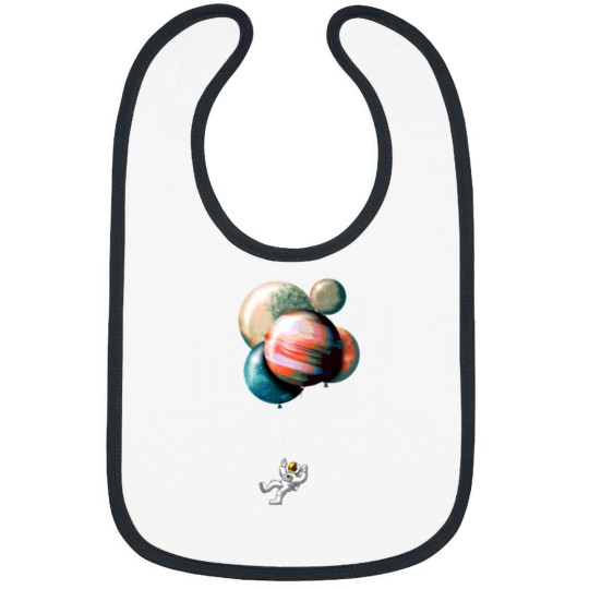 Discover Cute Spaceman with Balloon Planets Essential Bibs